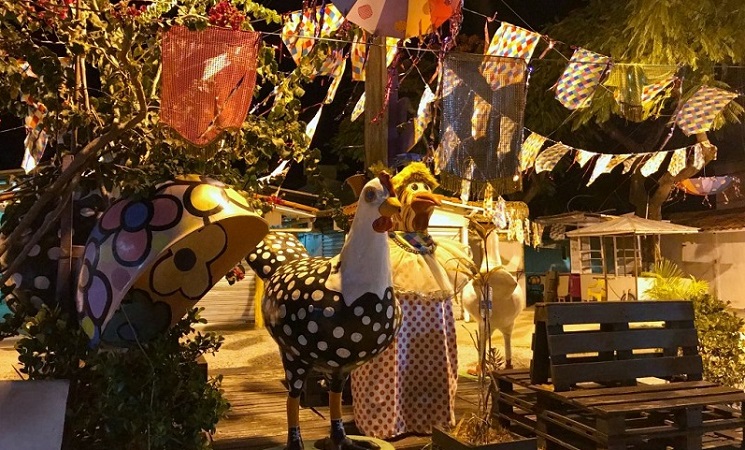 Enfeites de galinha em Porto de Galinhas